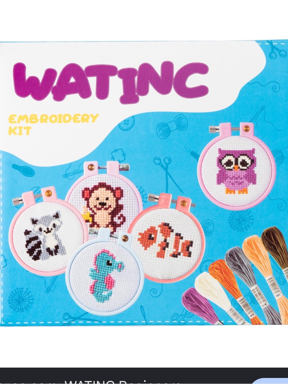 New Kids Embroidery Kit - Pink Accents